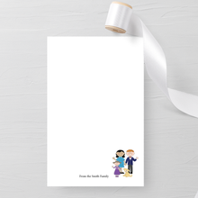 Load image into Gallery viewer, Custom Family Group Stationery Notepad - Cute Characters - Personalized - Fun, colorful original design - Great gift idea- Quality Printed Item