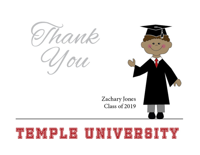 Thank You Notes - Graduation - Cute Custom Graduate Character - Quality Printed Product